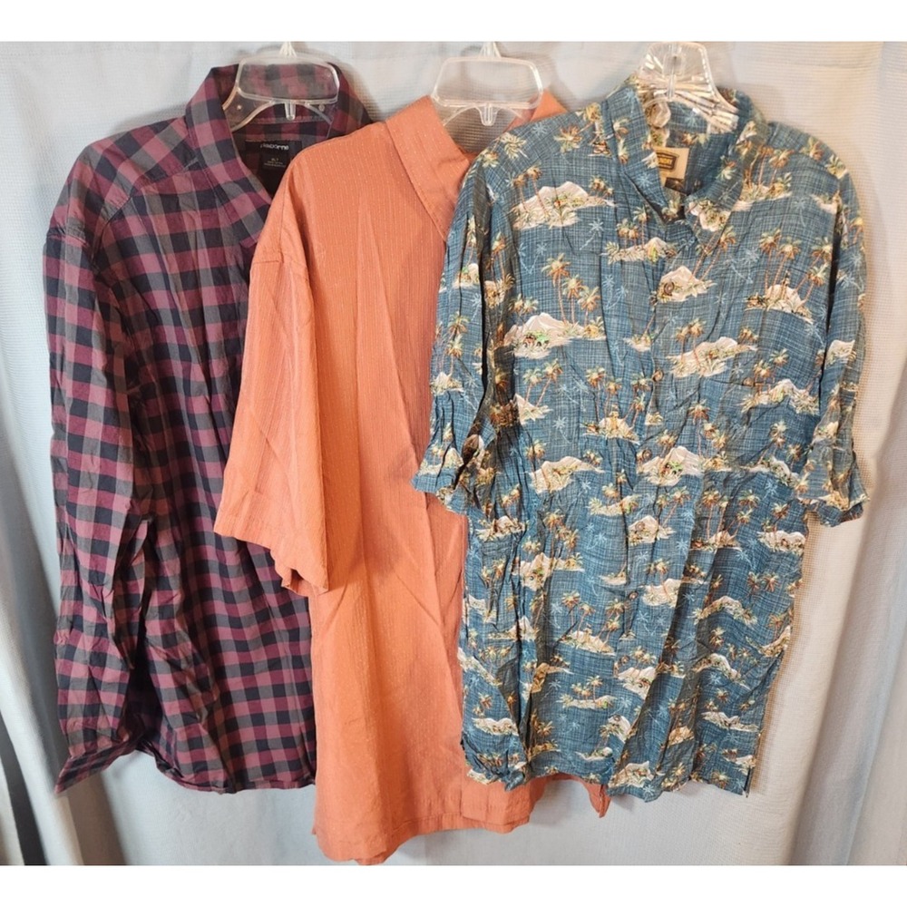 Mens Button Down Shirts Mixed Lot Of 3‎ Sz XLT Foundry Van Heusen Claiborne